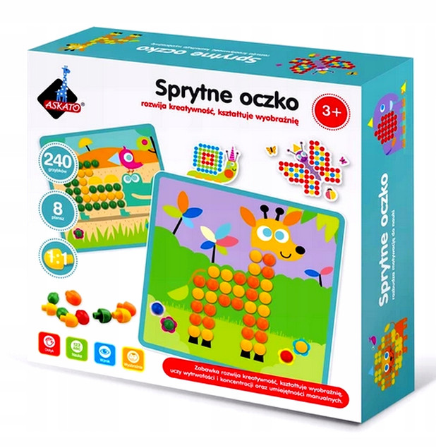 Układanka Mozaika Edukacyjna Askato Sprytne Oczko 240 el.