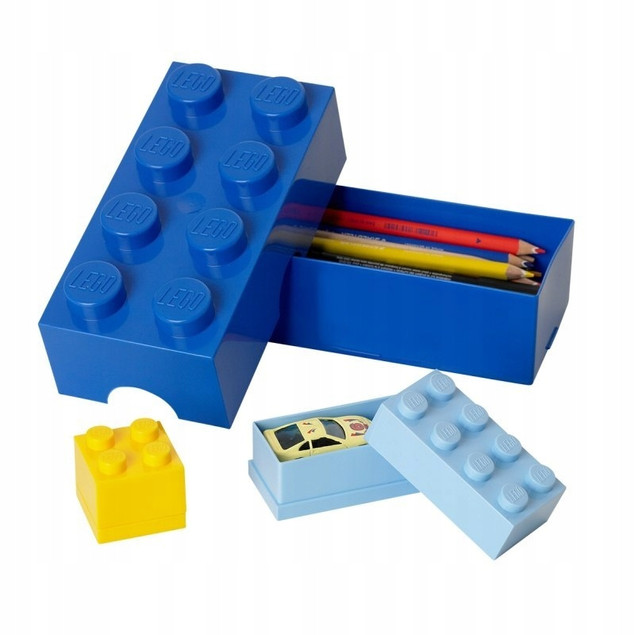 Pojemnik LEGO Mini Klocek 2x4 Niebieski – Organizer na Przekąski BPA Free
