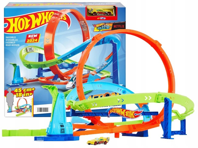 Hot Wheels Action Tor Zakręcone Tornado HTK16 z Autkiem
