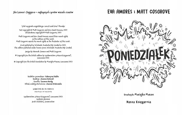 Poniedziałek Najgorszy Tydzień Życia Matt Cosgrove 6+ Nasza Księgarnia