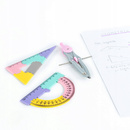 Zestaw Geometryczny 4 Elementy 20 cm CYRKIEL EKIERKA KĄTOMIERZ Pastel Kidea