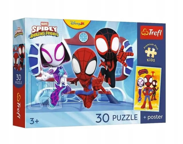 Puzzle Trefl 30 elementów Spidey w Akcji z Plakatem Marvel