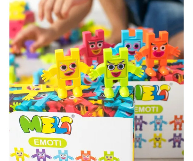 Klocki Meli Emoti Happy Zestaw 12 Figurek Edukacyjnych