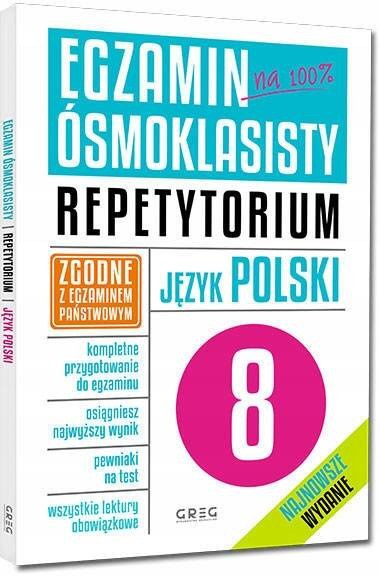 3x Egzamin Ósmoklasisty MATEMATYKA POLSKI ANGIELSKI Repetytorium Greg