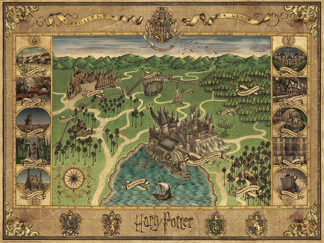 Ravensburger Puzzle 120007203 Harry Potter: mapa Hogwartu 1500 elementów