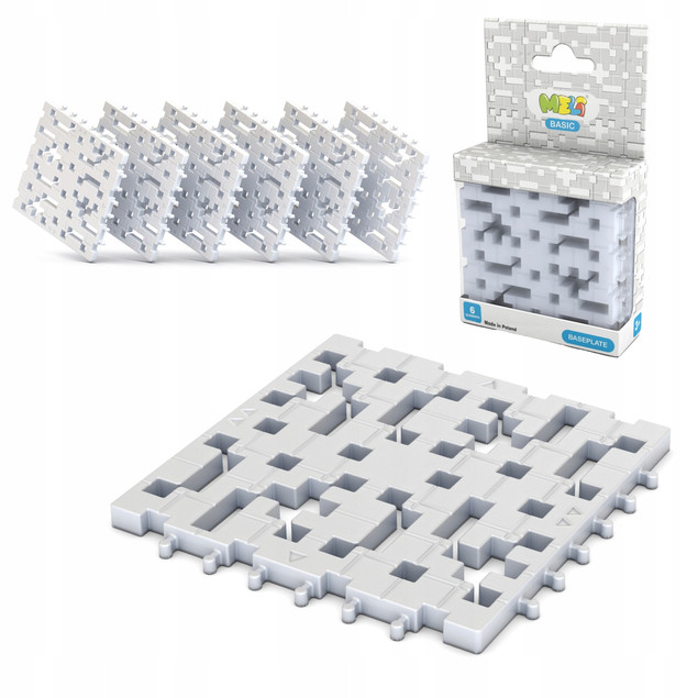 Meli Basic Baseplate Szare Płytki Konstrukcyjne 6 sztuk