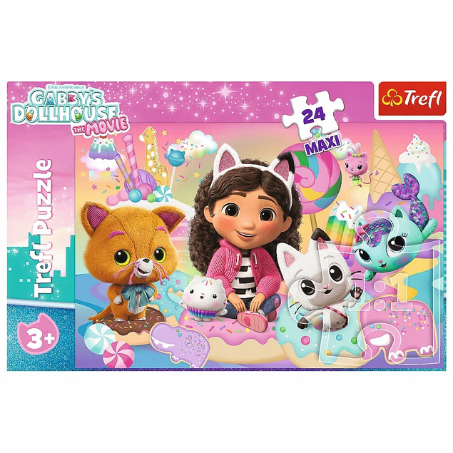 Trefl Puzzle 24 Maxi Koci świat Gabby Universal 14381 dla Dzieci 3+