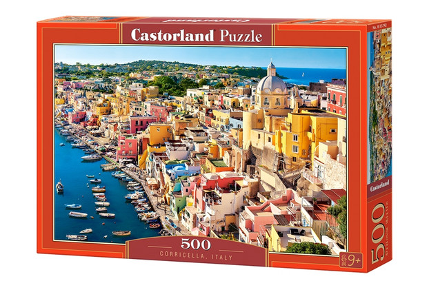 Puzzle 500 Układanka Krajobraz WŁOCHY Corricella Widok Budynki 9+ Castor