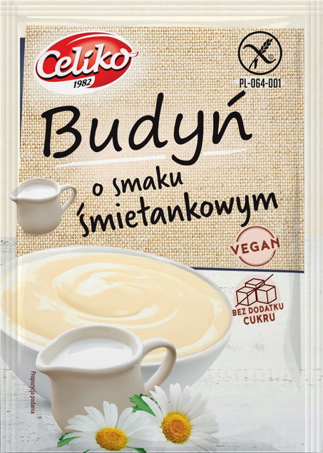 Budyń śmietankowy BEZ CUKRU Bezglutenowy CELIKO 40g x6
