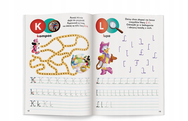 Disney uczy Minnie Ćwiczenia z naklejkami Litery Praca zbiorowa