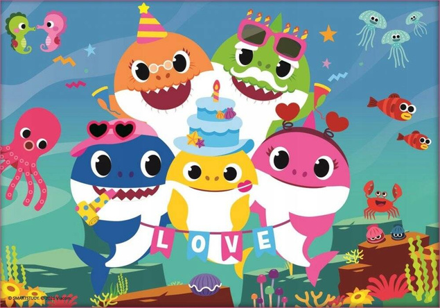 Puzzle 4w1 Układanka BABY SHARK Rodzina Rekinów 4+ Trefl 34378