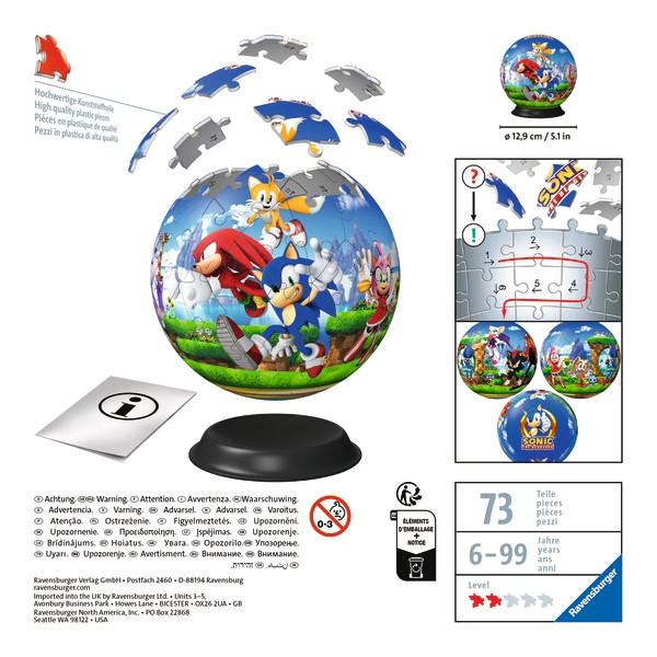 Puzzle 3D 72 Kula: Sonic Ravensburger