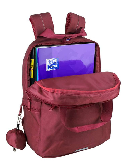 Plecak Oxford B-Ready Młodzieżowy 23L Bordowy z Rączką na Laptopa