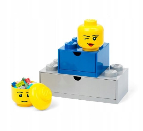 LEGO Pojemnik Mini Głowa Zombie Girl Szara 0.36L 11.5cm