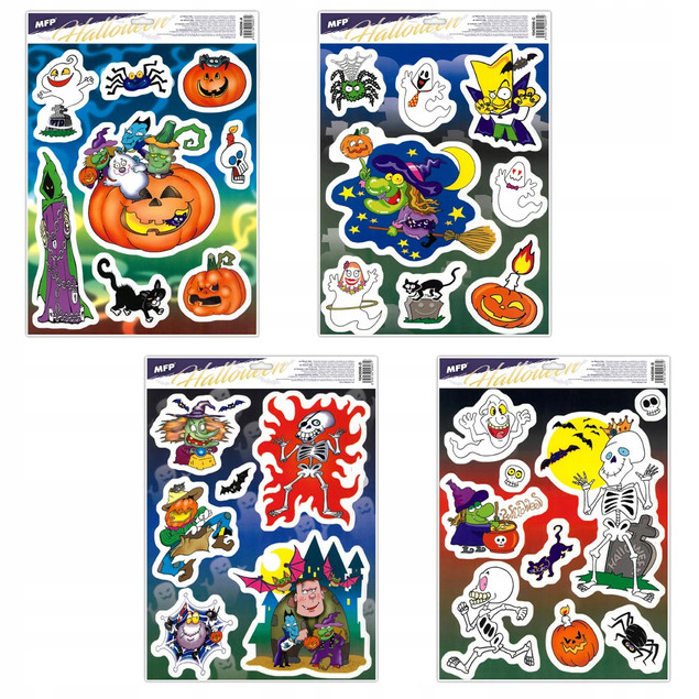 Naklejki Halloween Okienne HA005 30x42cm MIX 1szt.