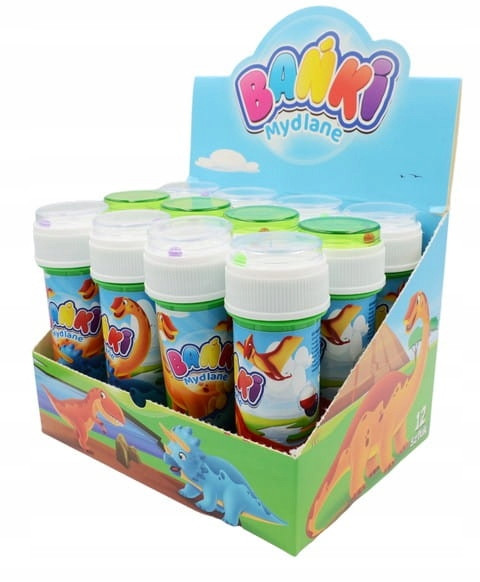 BAŃKI MYDLANE Trwałe 60ml DINOZAURY Dla Chłopców Schemat x12