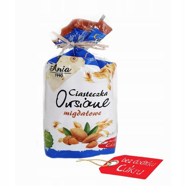 Ciasteczka Owsiane Migdałowe Bez Dodatku Cukru 150g Ania