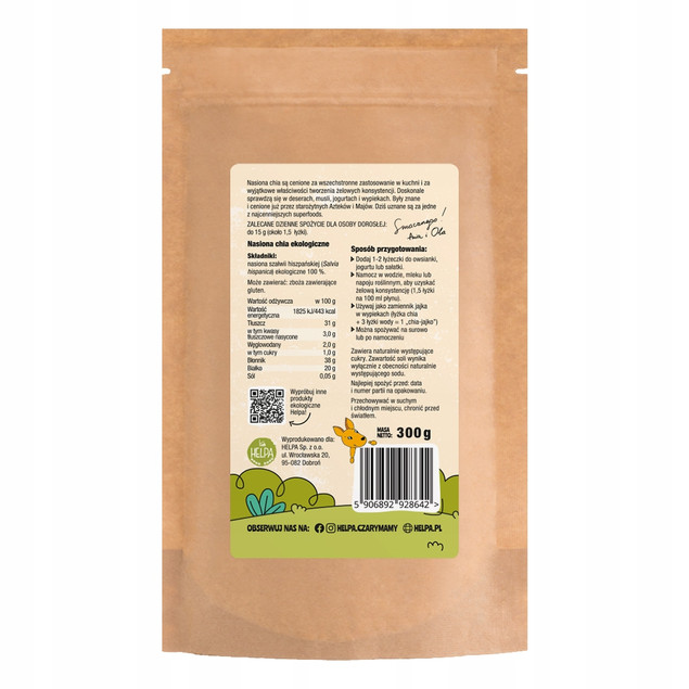Bio Nasiona Chia 300 g HELPA ekologiczne