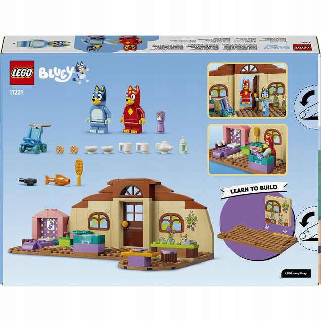 LEGO Bluey 11221 Rusty, Bluey i Szkoła – Kreatywna Zabawa dla Dzieci 4+