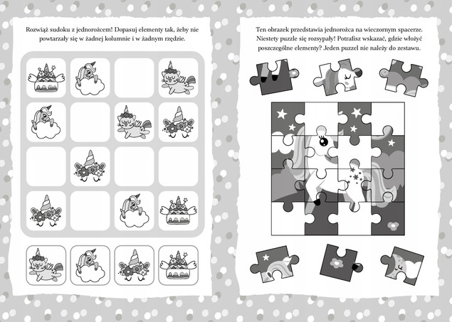 Zadanka & piaskowanki. Jednorożce