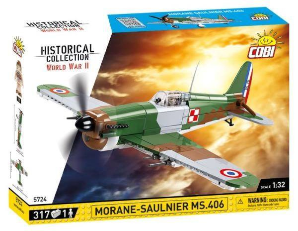 COBI 5724 Historical Collection WWII Samolot myśliwski Morane-Saulnier MS.406 317 klocków