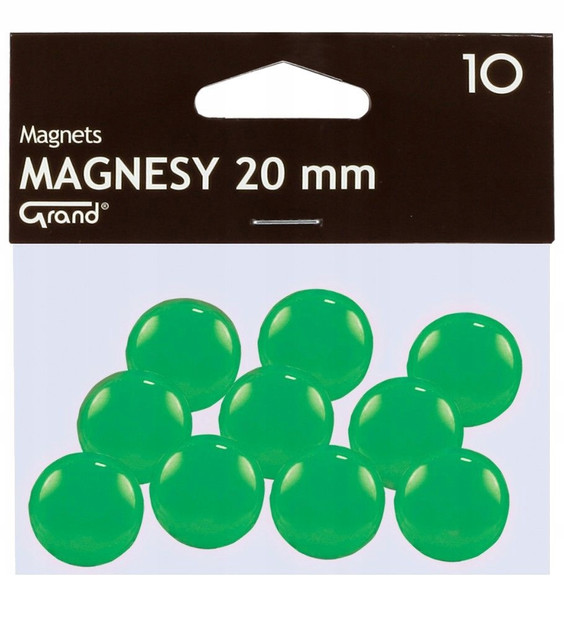 Grand Magnesy 20 mm, zielone, 10 sztuk, 130-1692