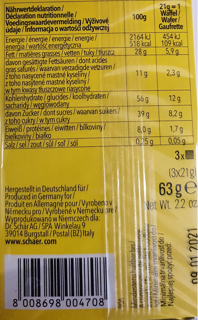 Schar Nocciolí: Bezglutenowe Wafelki z Kremem Orzechowym 3x21g
