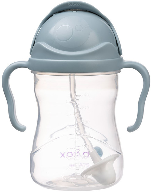 B.BOX Bidon Kubek ze Słomką Obciążoną Niekapek 240ml Błękitny dla Dzieci
