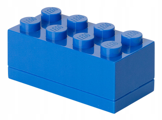Pojemnik LEGO Mini Klocek 2x4 Niebieski – Organizer na Przekąski BPA Free