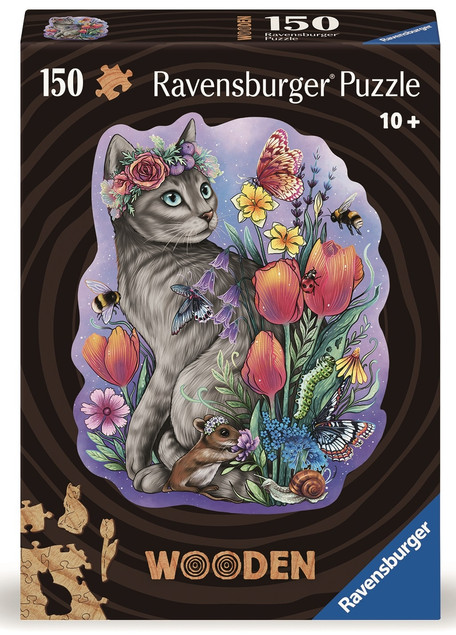 Drewniane puzzle Magiczny kot 150 elementów