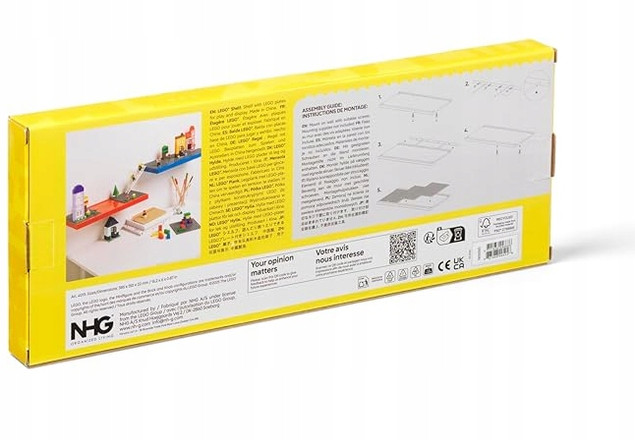 LEGO Półka Ścienna Ekspozycyjna Niebieska z 3 Płytkami Konstrukcyjnymi
