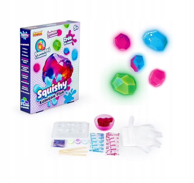 DUMEL ART SQUISHY KREATYWNY ZESTAW KAMIENIE FLUO ZRÓB TO SAM