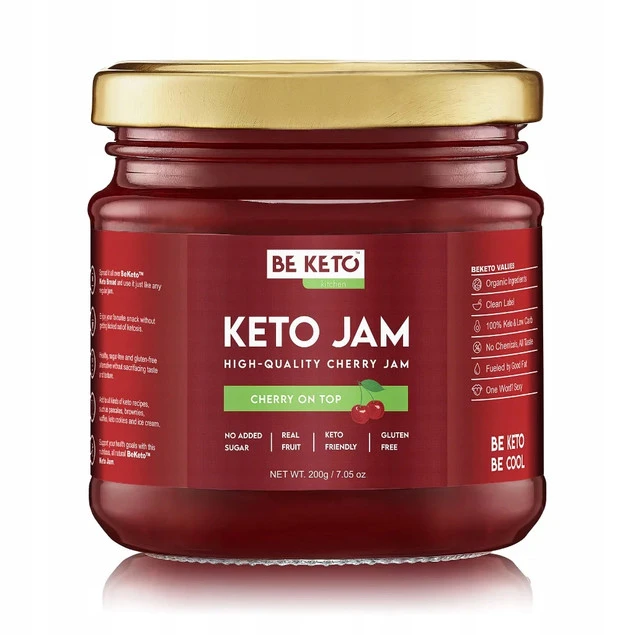 Dżem keto wiśniowy, bez cukru i glutenu 200g BeKeto