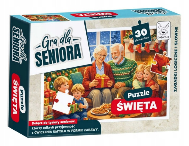 Puzzle Kangur 30 elementów Gra dla Seniora. Puzzle Święta