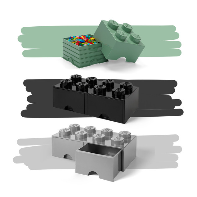 Pojemnik LEGO Duża Szuflada Klocek 8 Czarny – Organizer do Pokoju