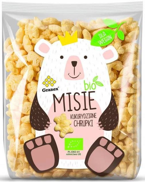 GRANEX Chrupki Kukurydziane Naturalne Misie Miśki BIO EKO 80g x2