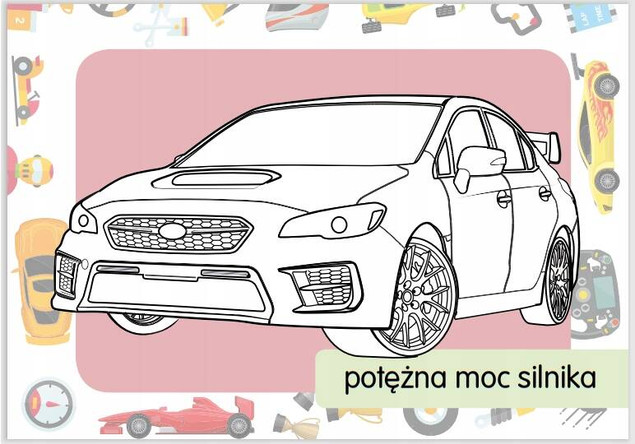 Kolorowanka z tatuażami. Samochody wyścigowe