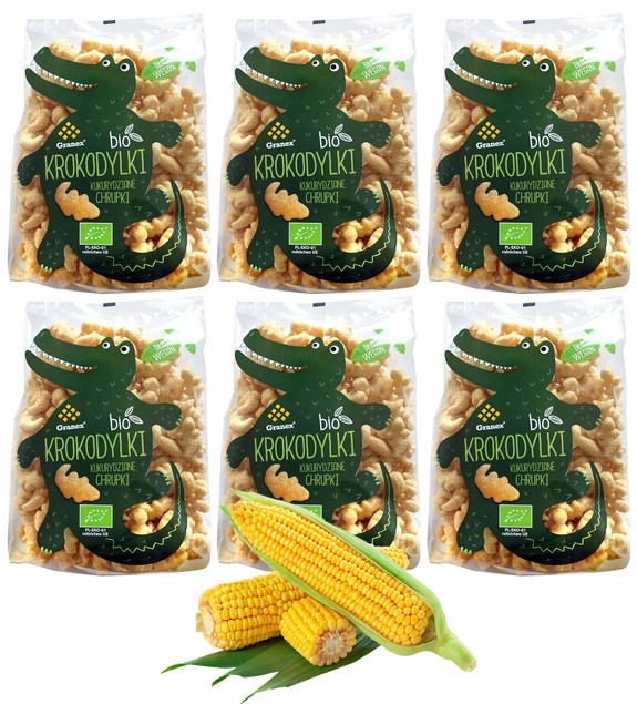 Chrupki Kukurydziane Krokodylki BIO 80g GRANEX x6