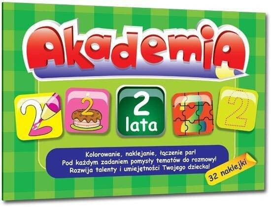 Akademia 2 latka Ćwiczenia Naklejki Książeczki Dla Dzieci Greg