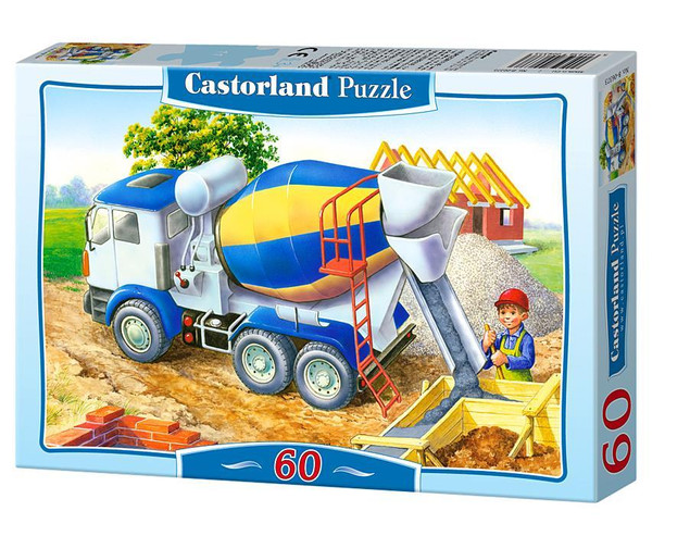 Puzzle 60 Układanka Dla Dzieci BETONIARKA Na Budowie Domu Auto 5+ Castor