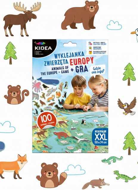 Wyklejanka 2w1 Zwierzęta Europy - Kidea