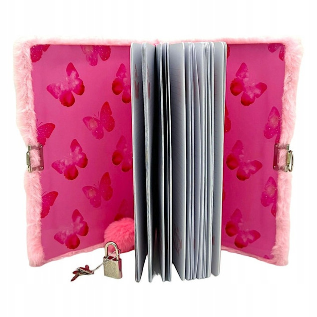 Pluszowy Pamiętnik Z Kłódką Włochacz MOTYLEK Motyl Świecący A5 96k Majewski