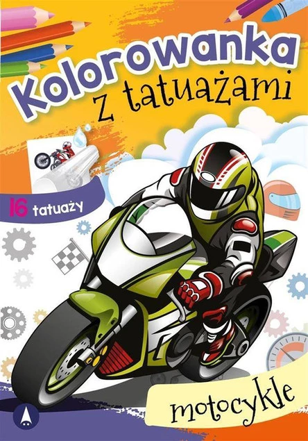 MALOWANKI KOLOROWANKI Z NAKLEJKAMI KOLOROWANKA Z TAUAŻAMI MOTOCYKLE