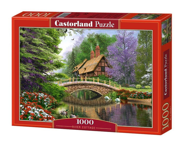 Puzzle 1000 Układanka Krajobraz Widok Las Rzeka MOST Chata Dom 9+ Castor