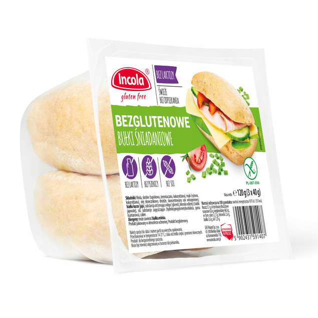 Incola Bułki Śniadaniowe Bezglutenowe 120g (3x40g)