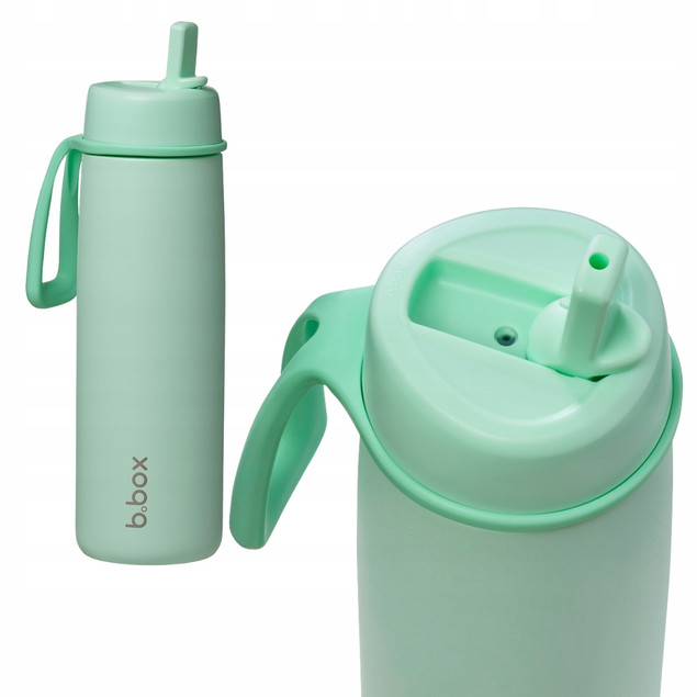 B.box Zestaw: Butelka ze Słomką 450ml + Termiczna 690ml Mint