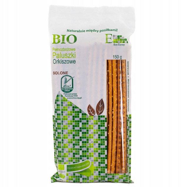 Paluszki Orkiszowe Pełnoziarniste Solone BIO 150 g Envoy