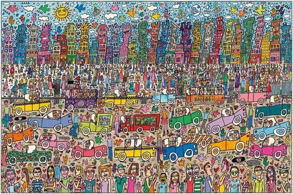 PUZZLE 5000 ZATŁOCZONE MIASTO AUTA LUDZIE