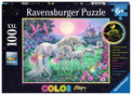 Puzzle Ravensburger 100 elementów Jednorożce w świetle księżyca