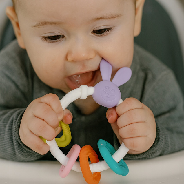 BOCIOLAND Gryzak dla Niemowląt SILIKONOWY Sensoryczne Zabawki Montessori